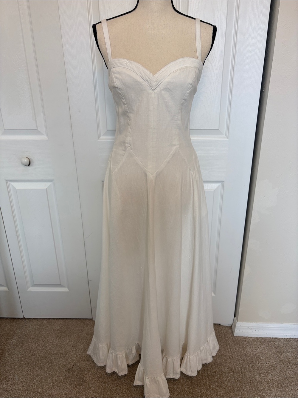 NWT Free People Salon Posh Maxi Dress Coconut Milk Size M.